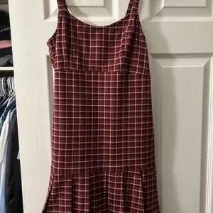 Hollister Burgundy Plaid Mini Dress